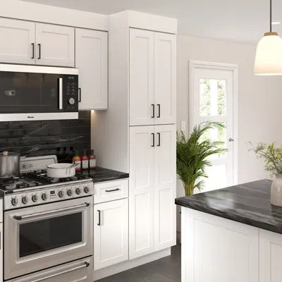 Furinno Shaker Utility Kitchen Cabinets With 2-doors, Ready To Assemble, 24 D X 18 W X 84 H, White In Painted