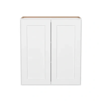 Furinno Shaker Wall Kitchen Cabinet 2-doors 2-shelves, Ready To Assemble, 12 D X 27 W X 30 H, White In Painted