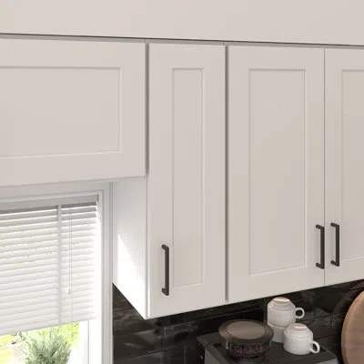 Furinno Shaker Wall Kitchen Cabinet, Ready To Assemble, 9 W X 30 H, White In Painted