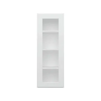 Furinno Shaker Wall Kitchen Cabinet, With Single Door, 3 Shelves, Glass Not Included, Ready To Assemble, 12  In Painted