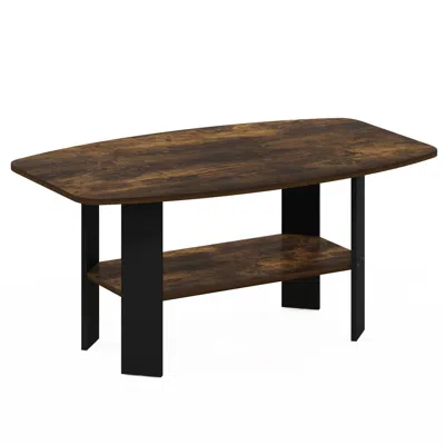 Furinno Simple Design Coffee Table, Amber Pine/black