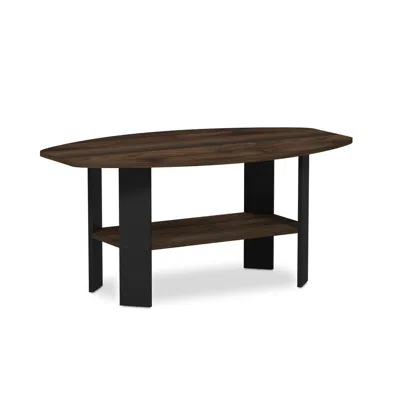 Furinno Simple Design Coffee Table, Columbia Walnut/black In Brown