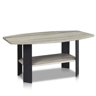 Furinno Simple Design Coffee Table, Oak Grey/black In Neutral