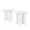 Furinno Simple Design End Table, White, Set Of 2