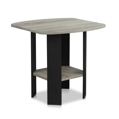 Furinno Simple Design End/side Table, Oak Grey/black