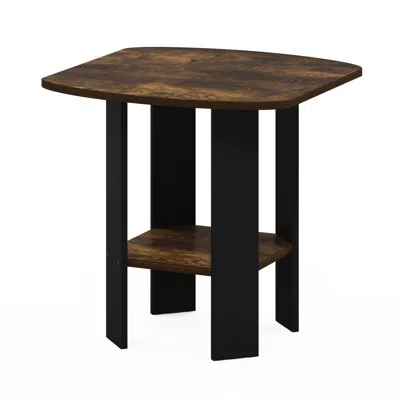 Furinno Simple Design End/sidetable, Amber Pine/black