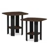 FURINNO SIMPLE DESIGN END/SIDETABLE, COLUMBIA WALNUT/BLACK, SET OF 2