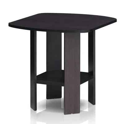 Furinno Simple Design End/sidetable, Dark Walnut In Black