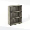 Furinno Simple Open Shelf, Bookcases, 3-tier, French Oak In Gray