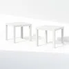 Furinno Simple Square Coffee Table, Side Table, Set Of 2, White