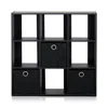 Furinno Simplistic 9-cube Organizer With Bins, Espresso/black