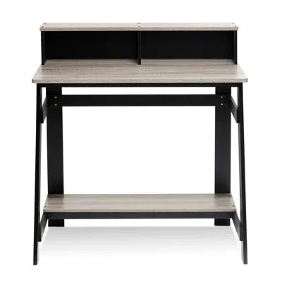 Furinno Simplistic A Frame Computer Desk, Black/french Oak Grey In Neutral