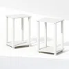 Furinno Simplistic Compact Bedside Table, Nightstand, White/white, Set Of 2