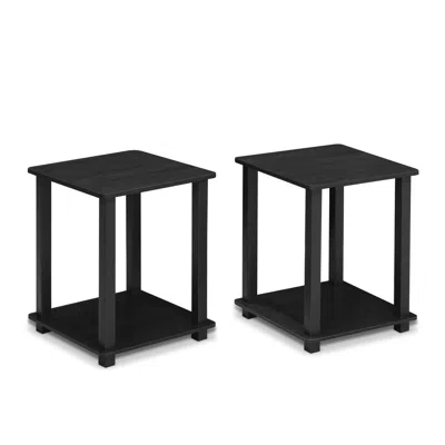 Furinno Simplistic End Table, Set Of Two, Americano/black