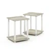 Furinno Simplistic End Table, Set Of Two, Columbia Walnut/black, Sonoma Oak/white