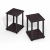 Furinno Simplistic End Table, Set Of Two, Dark Mocha In Brown