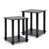FURINNO SIMPLISTIC END TABLE, SET OF TWO, ESPRESSO/BLACK