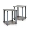 Furinno Simplistic End Table, Set Of Two, French Oak Grey