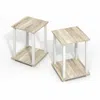 Furinno Simplistic End Table, Set Of Two, Light Oak/white In Brown