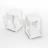 Furinno Simplistic End Table, Set Of Two, Plain White/white In White