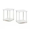 Furinno Simplistic End Table, Set Of Two, White/white