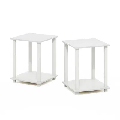 Furinno Simplistic End Table, Set Of Two, White/white