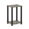 Furinno Simplistic End Table, Small, French Oak/black
