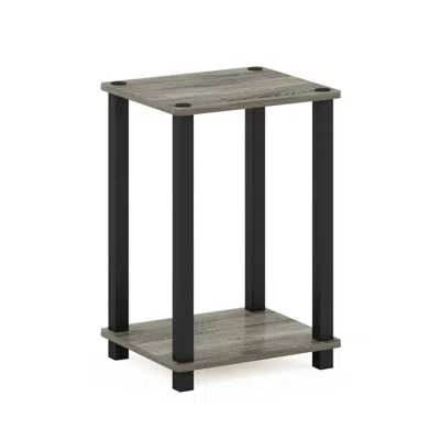 Furinno Simplistic End Table, Small, French Oak/black