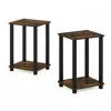 FURINNO SIMPLISTIC END TABLE, SMALL, SET OF 2, AMBER PINE/BLACK