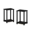 Furinno Simplistic End Table, Small, Set Of 2, Espresso/black