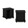 Furinno Simplistic End Table With Storage Set Of 2, Espresso/black