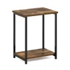 Furinno Simplistic Industrial Metal Frame End Table, 1-pack, Amber Pine