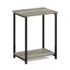 Furinno Simplistic Industrial Metal Frame End Table, 1-pack, French Oak