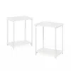 Furinno Simplistic Industrial Metal Frame End Table, 2-pack, White/white