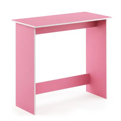 Furinno Simplistic Study Table, Pink/white