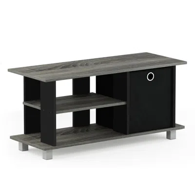 Furinno Simplistic Tv Entertainment Center With Bin Drawers, French Oak/black