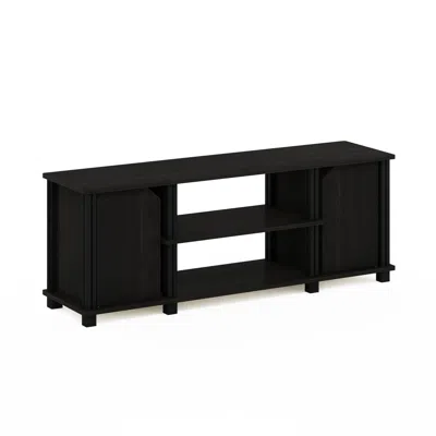 Furinno Simplistic Tv Stand With Shelves And Storage, Espresso/black