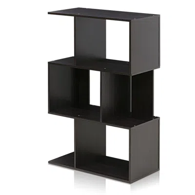 Furinno Simply Modern Open 3-tier Open Book Shelf, Espresso In Gray