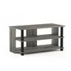 Furinno Sully 3-tier Tv Stand For Tv Up To 40, French Oak Grey/black, 17076gyw/bk