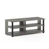 Furinno Sully 3-tier Tv Stand For Tv Up To 50, French Oak Grey/black, 17077gyw/bk