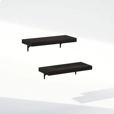 Furinno Tanna 22-inch Wall Mounted Bathroom Floating Display Shelves, Set Of 2 In Black