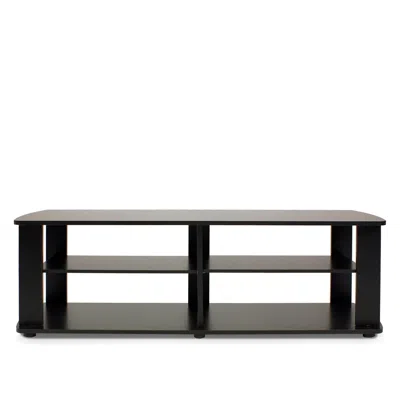 Furinno The Entertainment Center Tv Stand, Black In Brown