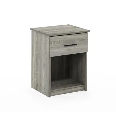 Furinno Tidur Nightstand With Handle With One Drawer, French Oak Grey