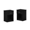 Furinno Tidur Nightstand With Handle With One Drawer, Set Of 2, Americano