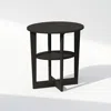 Furinno Tidur Oval Nightstand, Bedside Table With Open Shleves, Walnut