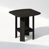 Furinno Tidur Simple Design Bedside Table Nightstand, Espresso In Black