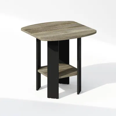 Furinno Tidur Simple Design Bedside Table Nightstand, French Oak/black