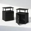 Furinno Tidur Utility Design Nightstand, Bedside Table, Black, Set Of 2