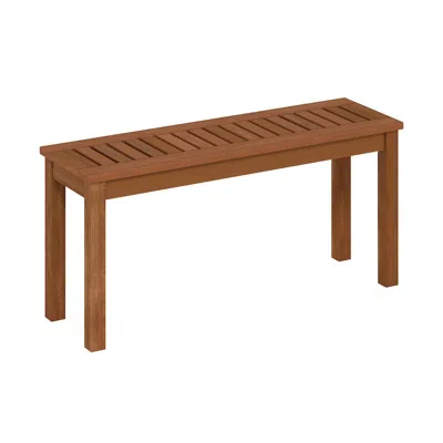 Furinno Tioman Hardwood Outdoor Backless Country Stool Bench In Teak Oil, Natural In Brown
