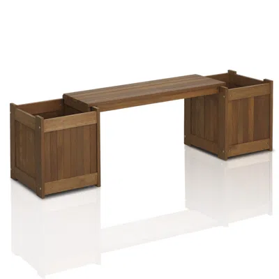 Furinno Tioman Hardwood Planter Box In Teak Oil In Brown